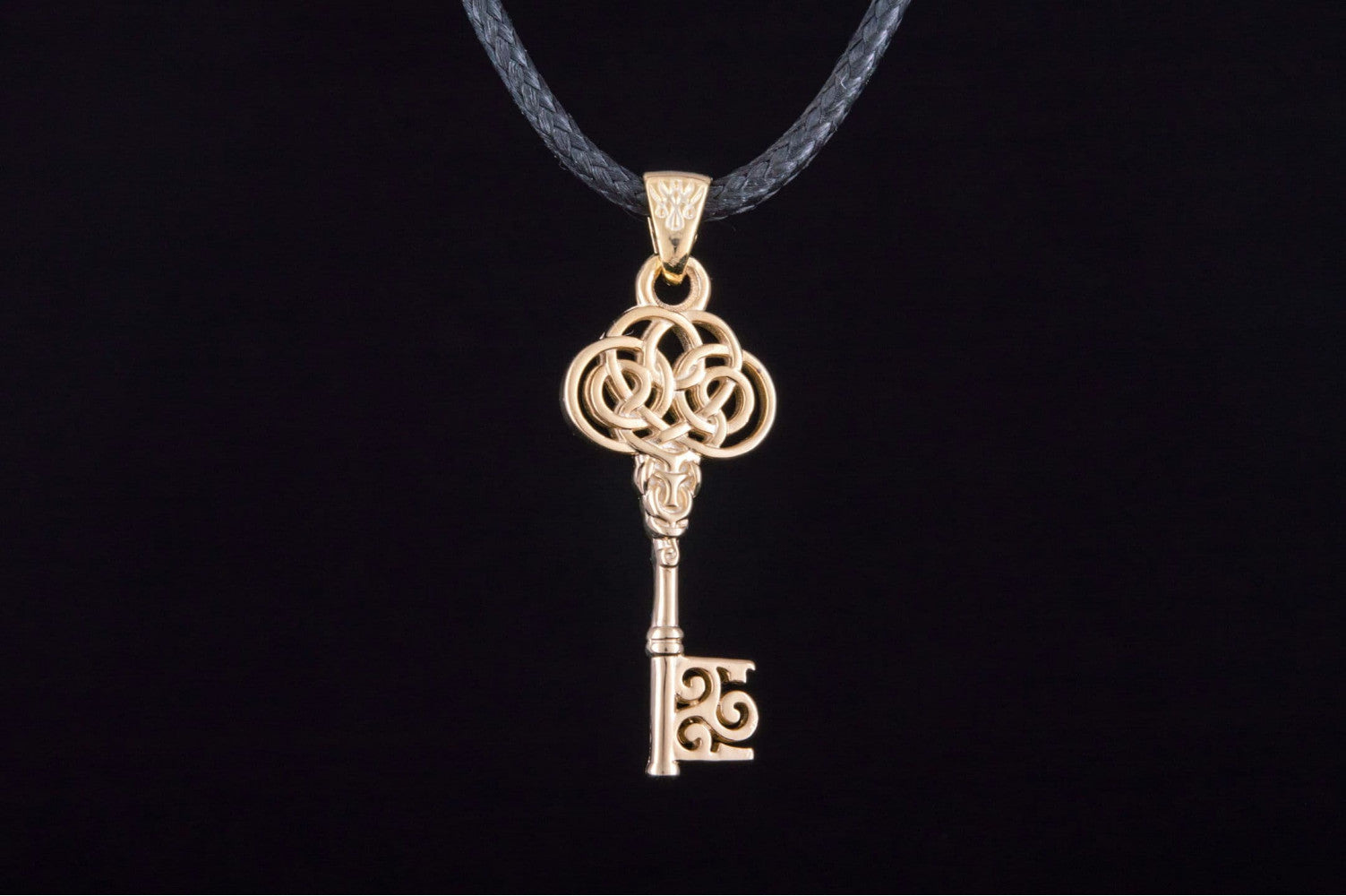 14K Gold Key Pendant Handmade Unque Jewelry