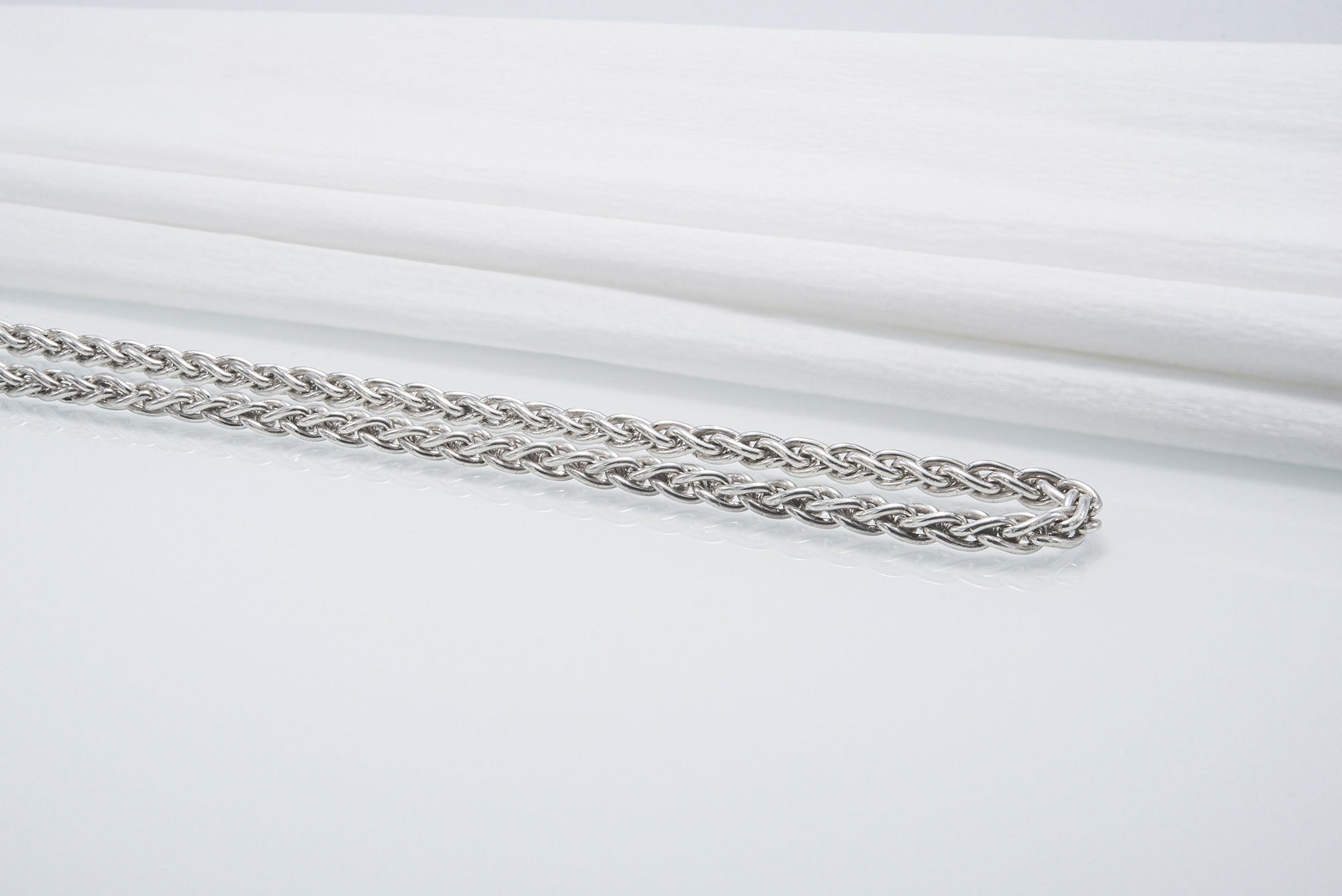 Massive Viking Chain with Wolf Tips Sterling Silver Handmade Norse Jewelry