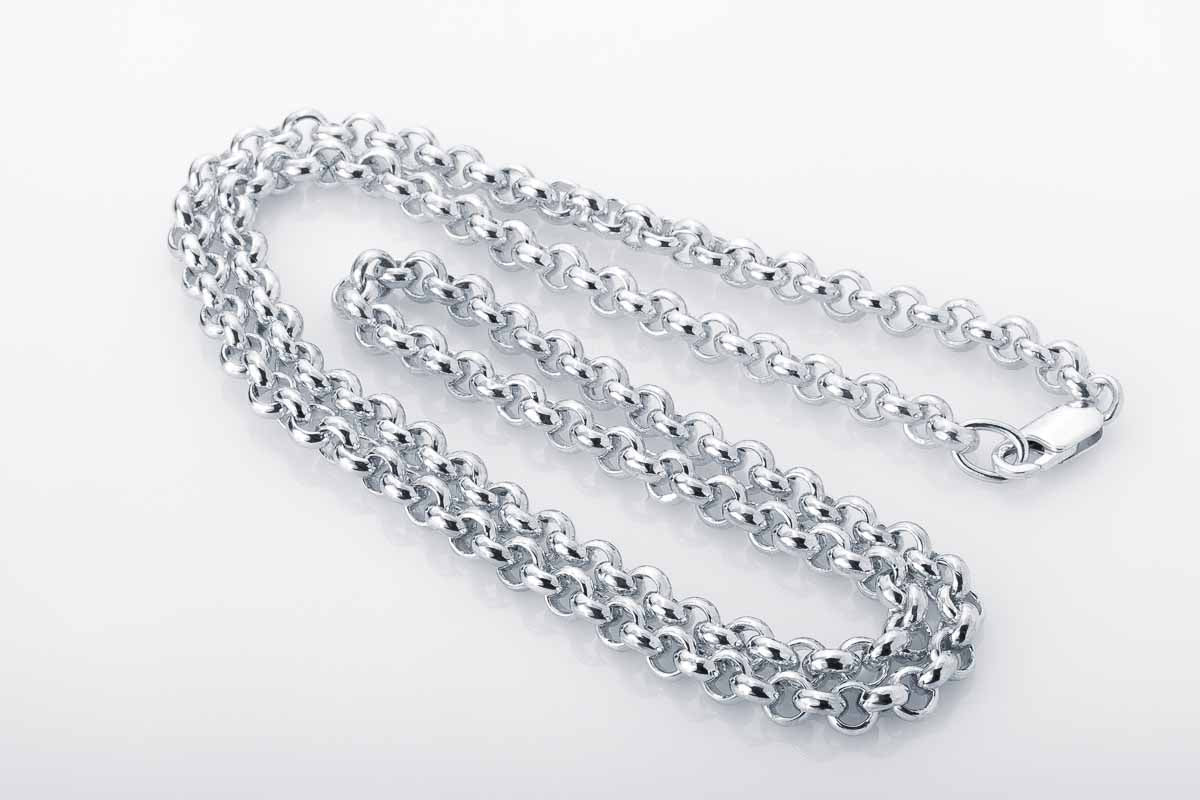Silver Men Chain, Circle Link Chain, Sterling Silver Chain Necklace, 5 mm Silver Necklace