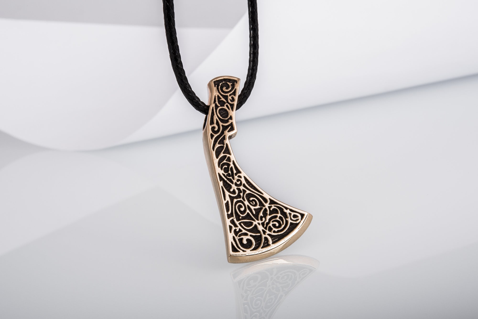 Perun's Axe Bronze Pendant with Beautiful Floral Ornament Reconstruction - vikingworkshop