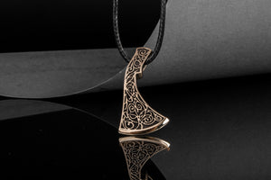 Perun's Axe Bronze Pendant with Beautiful Floral Ornament Reconstruction - vikingworkshop