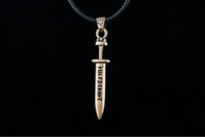 Ulfberht Sword Pendant Bronze Viking Jewelry - vikingworkshop