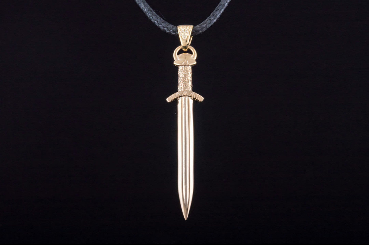 14K Norse Sword Pendant Gold Viking Jewelry - vikingworkshop