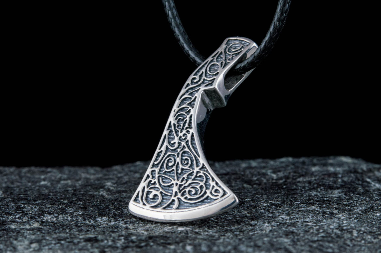 Perun's Axe Sterling Silver Necklace with Floral Ornament Reconstruction - vikingworkshop