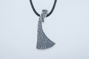 Perun's Axe Sterling Silver Necklace with Floral Ornament Reconstruction - vikingworkshop