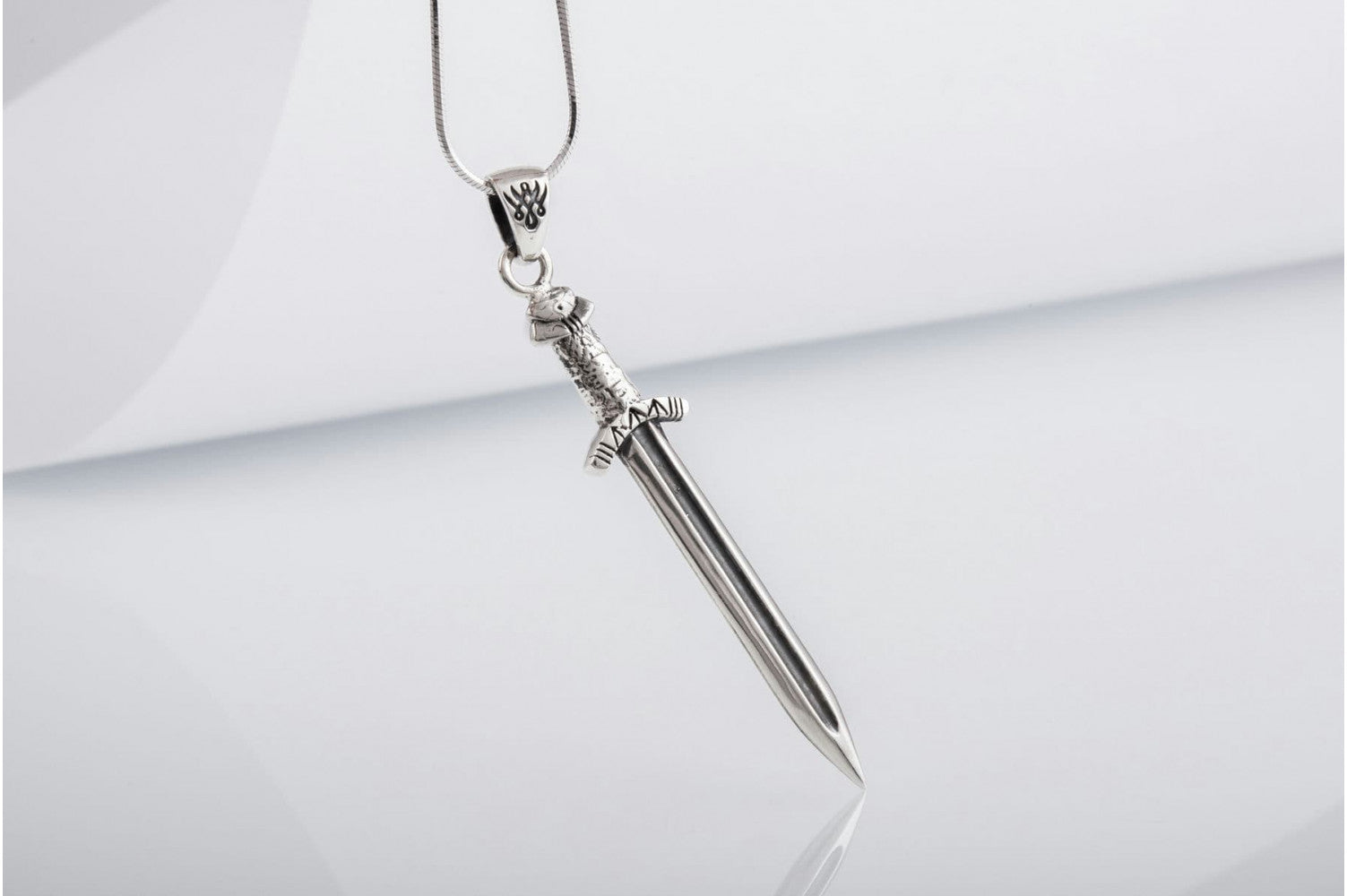 Norse Sword Pendant Sterling Silver Viking Jewelry - vikingworkshop