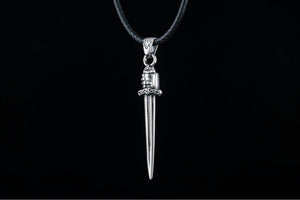Viking Sword with Hand Pendant Sterling Silver Norse Jewelry - vikingworkshop