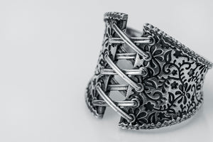 Kinky Corset Ring, 925 Silver - vikingworkshop