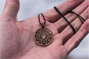 Black Sun or Schwarze Sonne Symbol Bronze Pendant - vikingworkshop