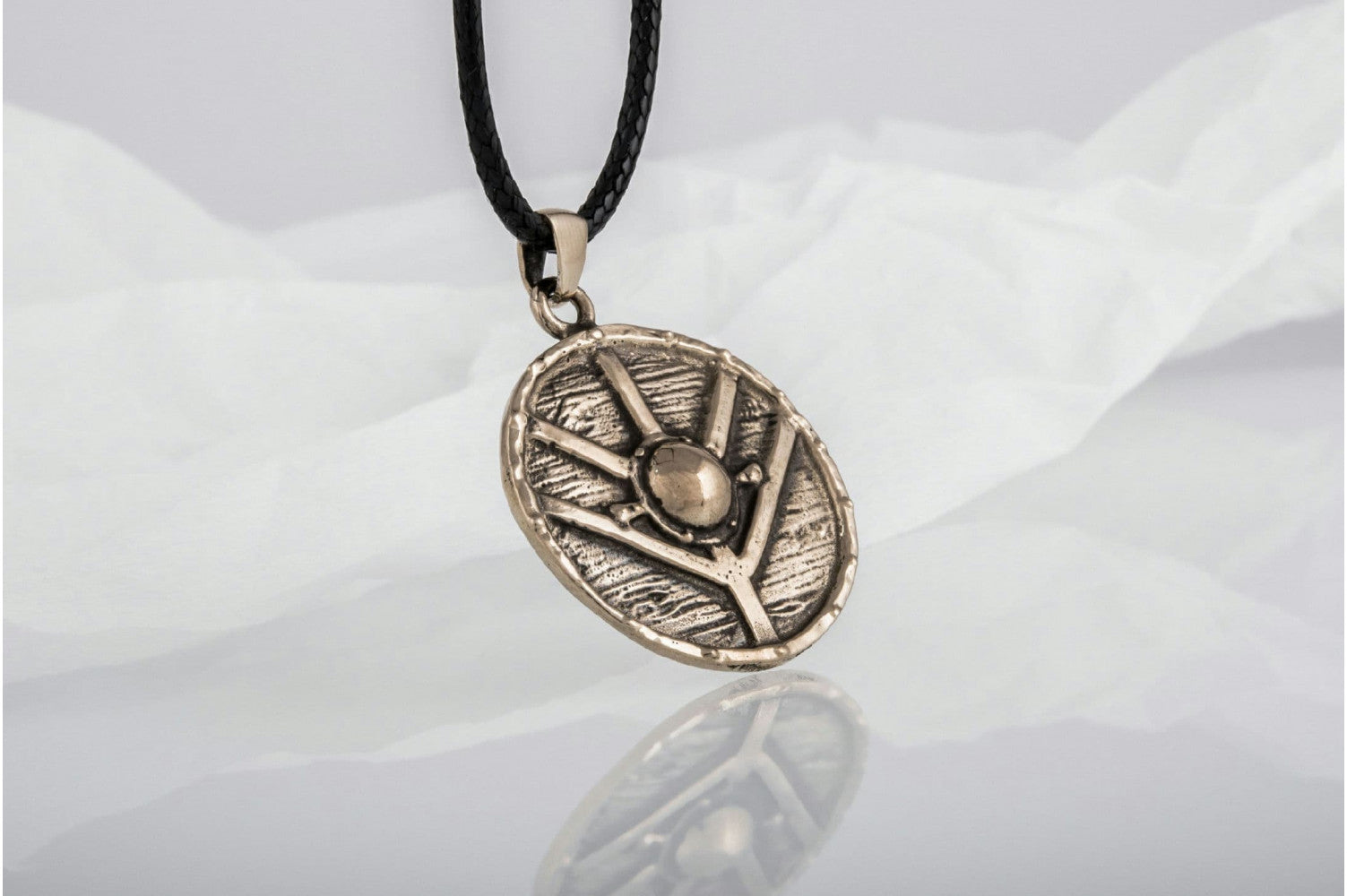 Lagertha's Shield Pendant Unique Bronze Viking Necklace - vikingworkshop