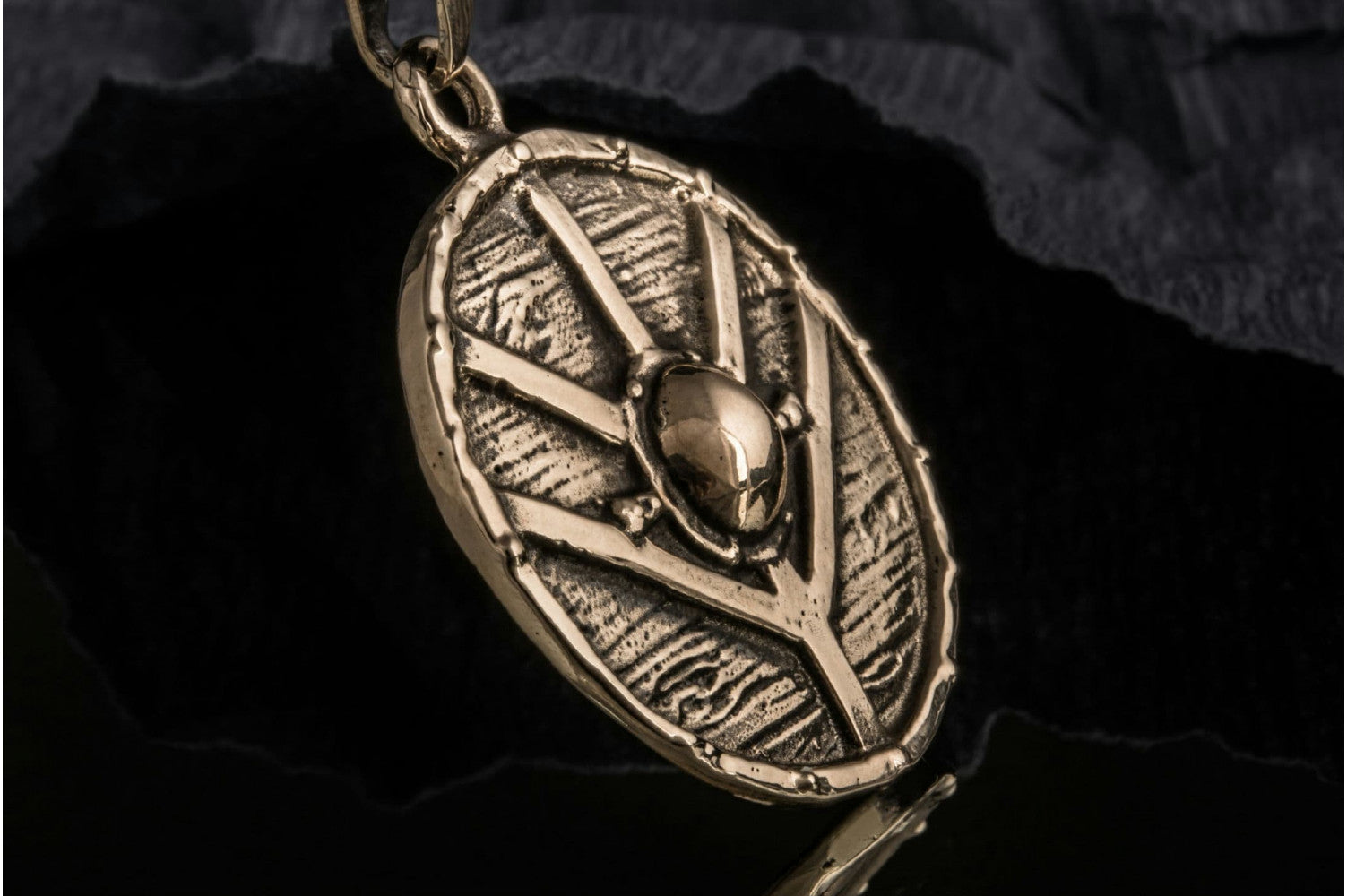 Lagertha's Shield Pendant Unique Bronze Viking Necklace - vikingworkshop