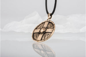 Rollo's Shield Pendant Unique Bronze Viking Necklace - vikingworkshop