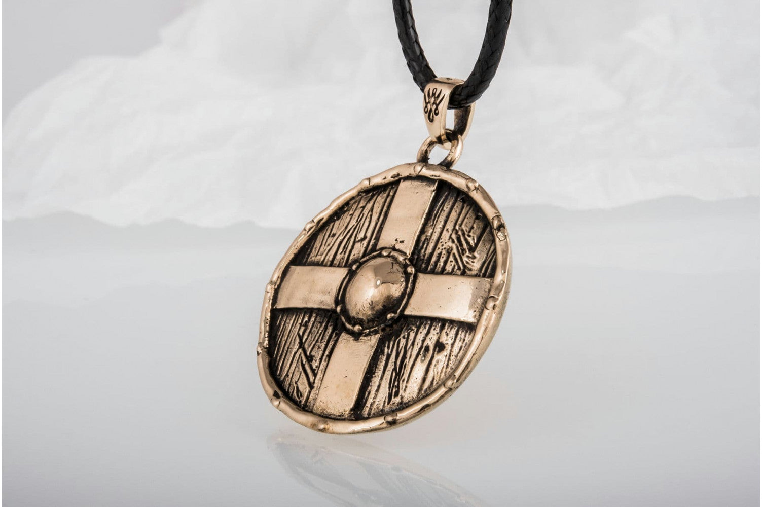 Rollo's Shield Pendant Unique Bronze Viking Necklace - vikingworkshop