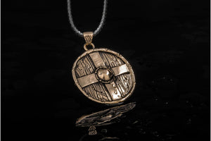 Rollo's Shield Pendant Unique Bronze Viking Necklace - vikingworkshop