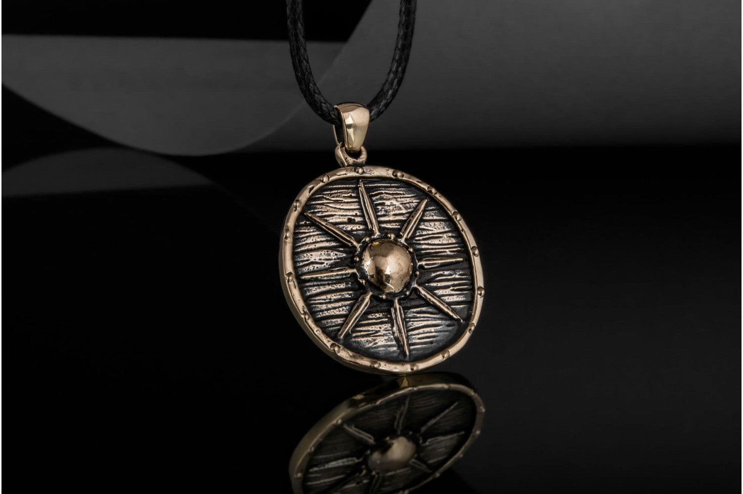 Vikings Shield Pendant Unique Bronze Viking Necklace - vikingworkshop
