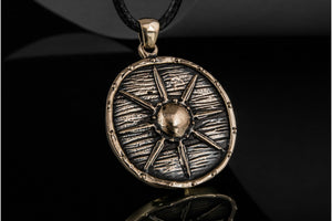Vikings Shield Pendant Unique Bronze Viking Necklace - vikingworkshop