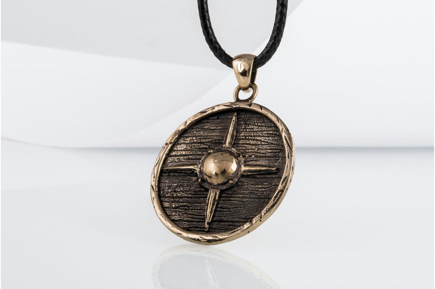 Vikings Shield Necklace Unique Bronze Viking Pendant - vikingworkshop