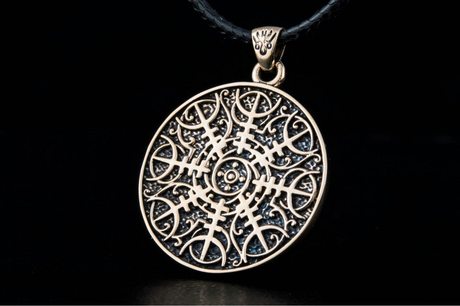 Vegvisir Symbol Pendant Bronze Norse Jewelry - vikingworkshop