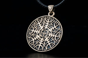 Vegvisir Symbol Pendant Bronze Norse Jewelry - vikingworkshop