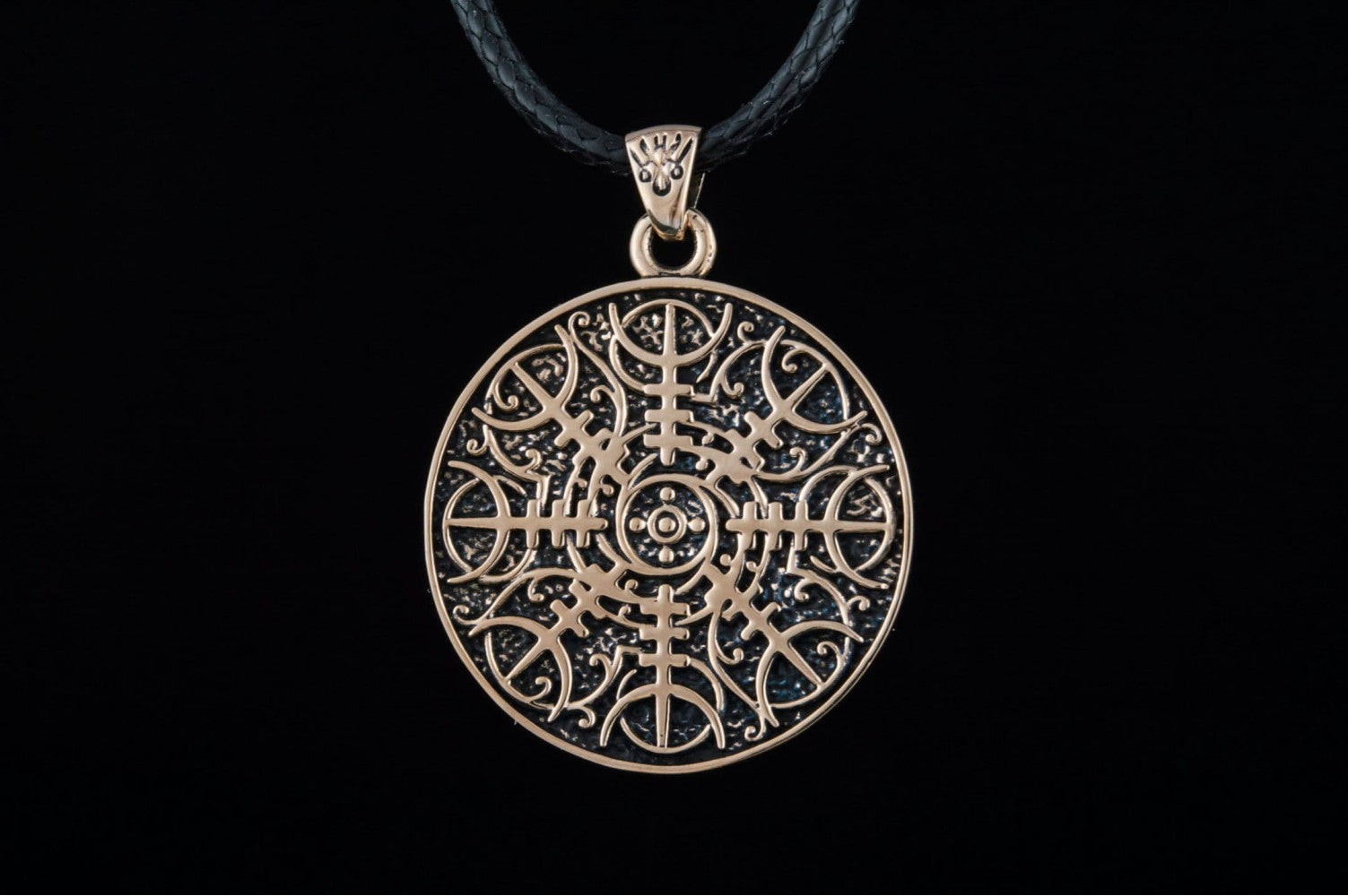 Vegvisir Symbol Pendant Bronze Norse Jewelry - vikingworkshop