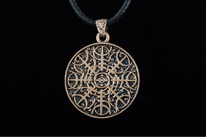 Vegvisir Symbol Pendant Bronze Norse Jewelry - vikingworkshop