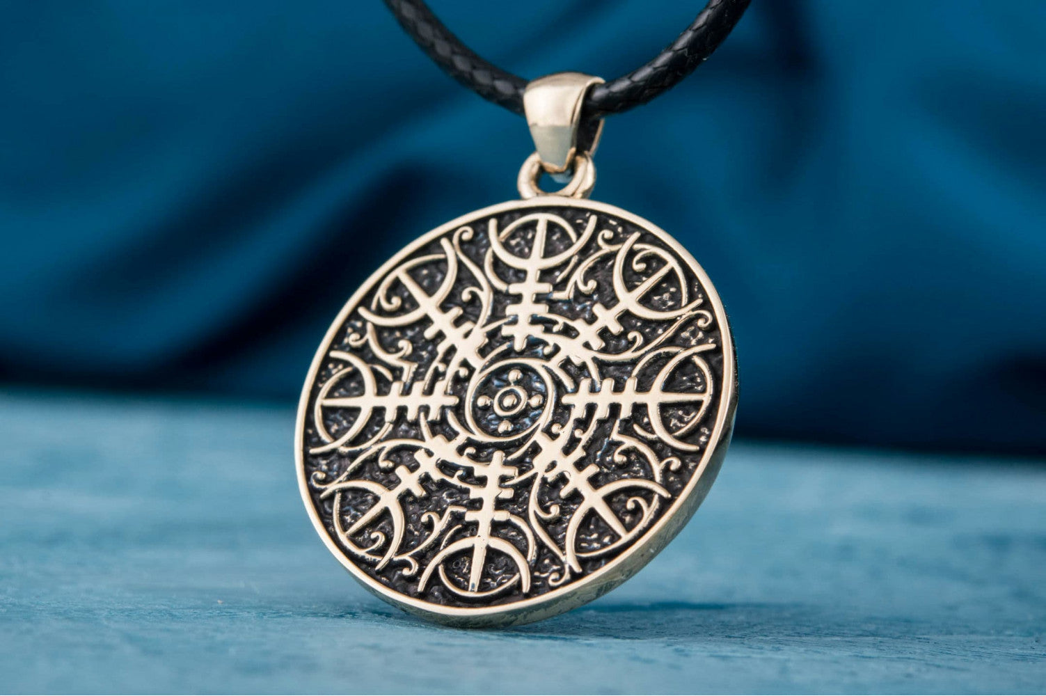 Vegvisir Symbol Pendant Bronze Norse Jewelry - vikingworkshop