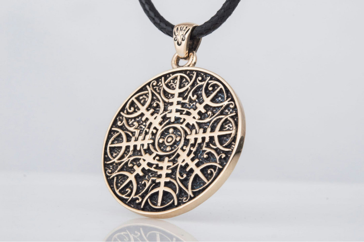 Vegvisir Symbol Pendant Bronze Norse Jewelry - vikingworkshop