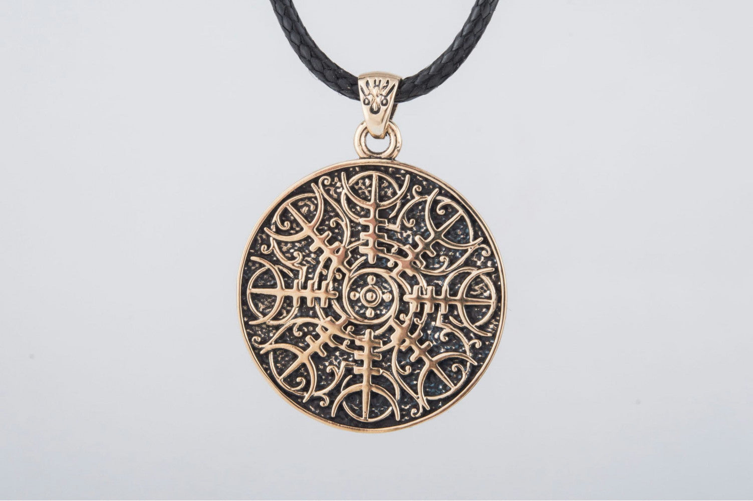 Vegvisir Symbol Pendant Bronze Norse Jewelry - vikingworkshop