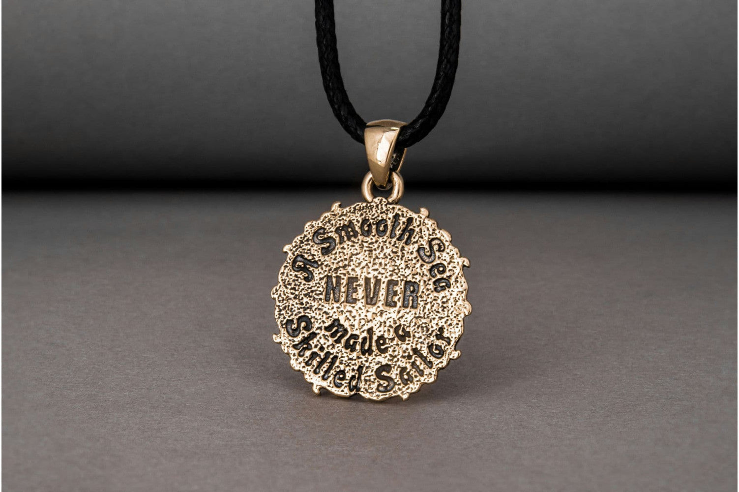 Compass Pendant with Ornament Bronze Jewelry - vikingworkshop
