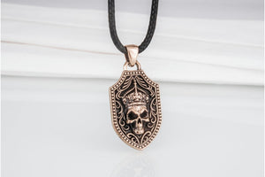 Pendant with Skull Bronze Handmade Jewelry - vikingworkshop