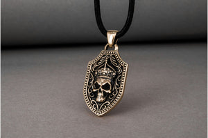 Pendant with Skull Bronze Handmade Jewelry - vikingworkshop