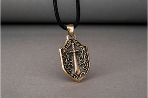 Pendant with Skull Bronze Handmade Jewelry - vikingworkshop