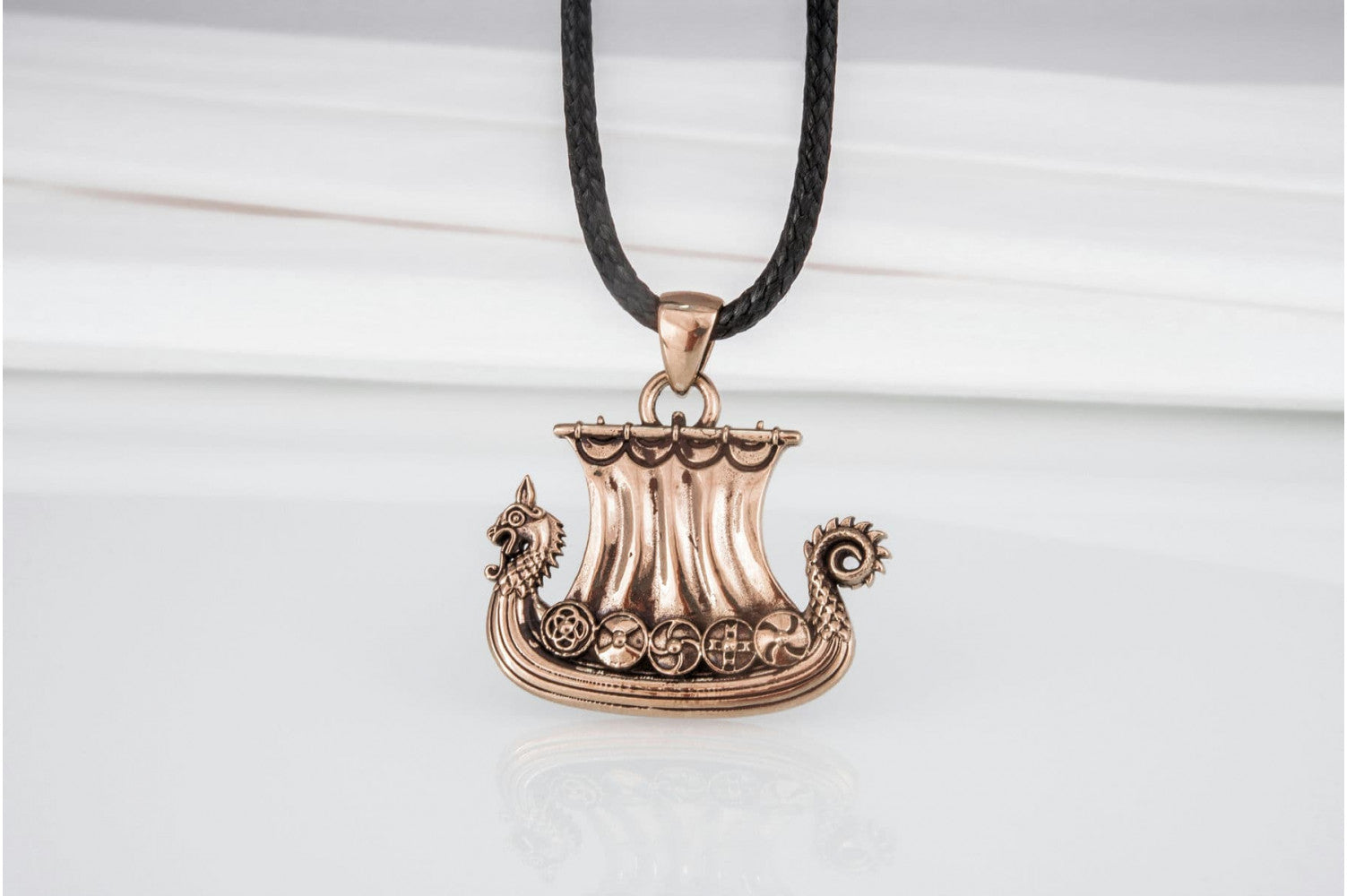 Norse Drakkar Pendant Bronze Viking Jewelry - vikingworkshop