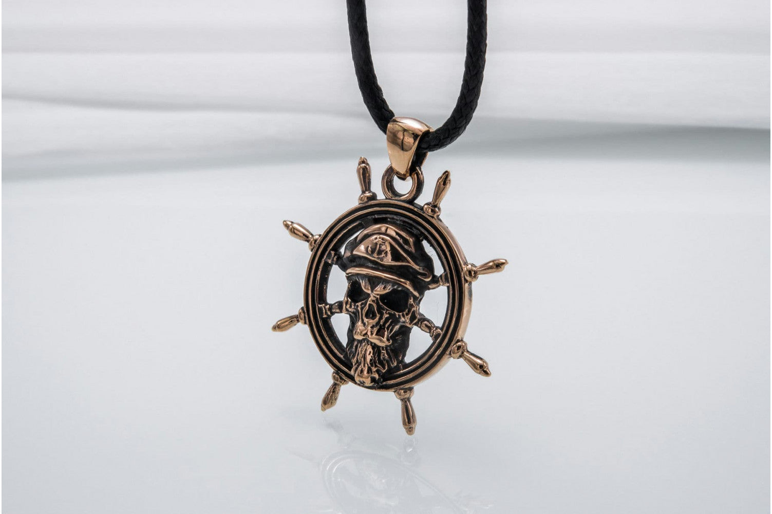 Skull Pendant with Handweel Symbol Bronze Jewelry - vikingworkshop