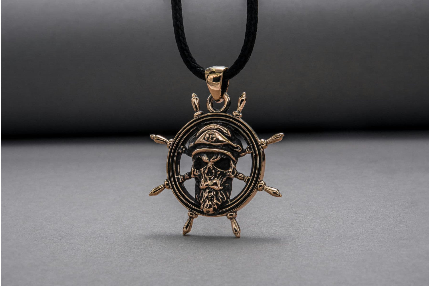 Skull Pendant with Handweel Symbol Bronze Jewelry - vikingworkshop