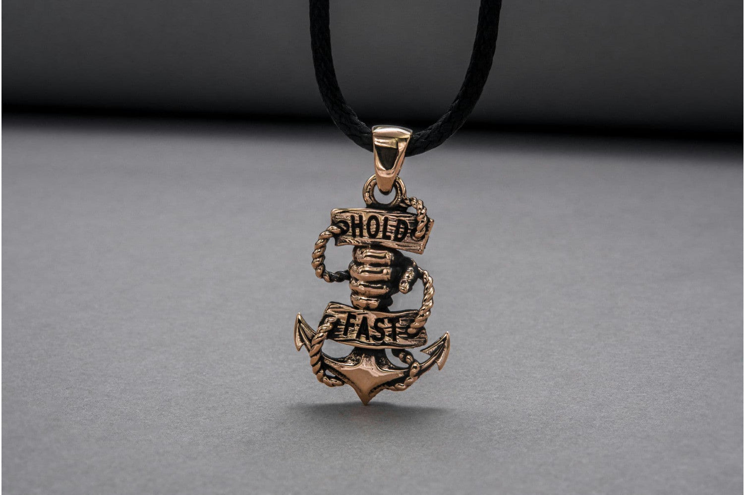 Anchor Symbol Pendant with Hand Bronze Handcrafted Jewelry - vikingworkshop