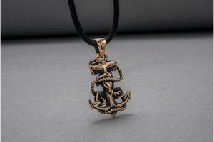 Anchor Symbol Pendant with Hand Bronze Handcrafted Jewelry - vikingworkshop