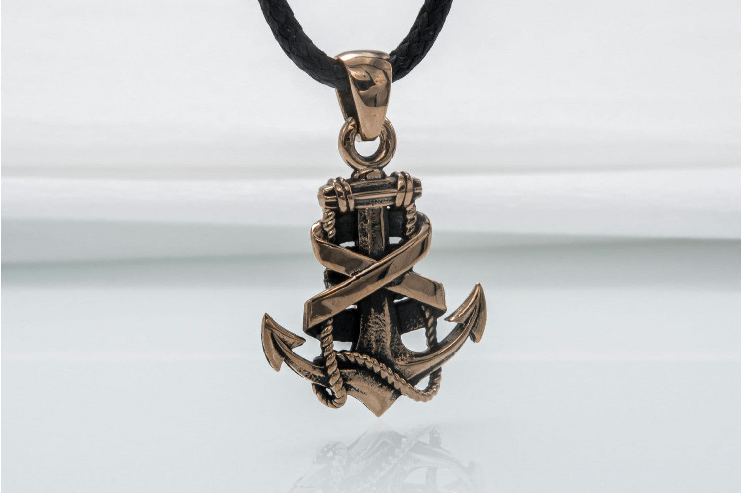 Anchor Symbol Pendant Bronze Handcrafted Jewelry - vikingworkshop