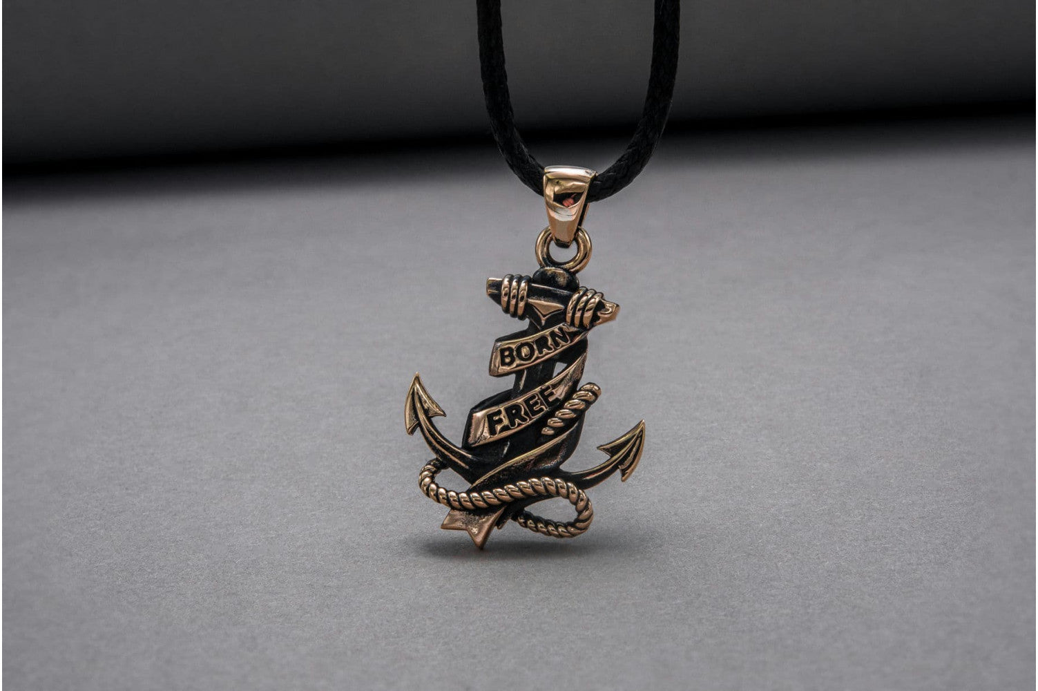 Anchor Symbol with Rope Pendant Bronze Handcrafted Jewelry - vikingworkshop