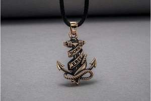 Anchor Symbol with Rope Pendant Bronze Handcrafted Jewelry - vikingworkshop