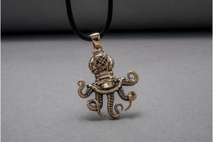 Octopus Pendant Bronze Sailor Jewelry - vikingworkshop