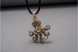 Octopus Pendant Bronze Sailor Jewelry - vikingworkshop