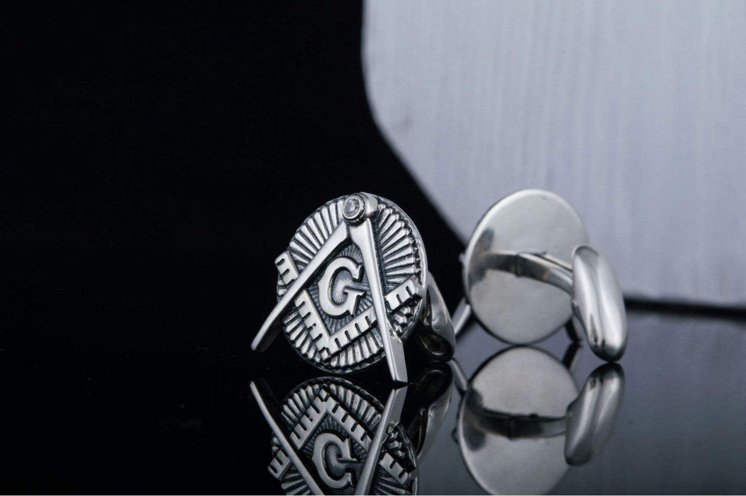 Unique Cufflinks with Masonic Symbol Sterling Silver Jewelry - vikingworkshop