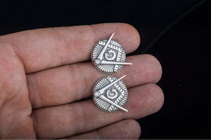 Unique Cufflinks with Masonic Symbol Sterling Silver Jewelry - vikingworkshop