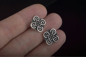 Unique Handmade Cufflinks with Ornament Sterling Silver Jewelry - vikingworkshop