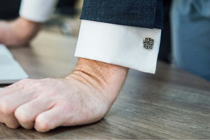 Unique Handmade Cufflinks with Ornament Sterling Silver Jewelry - vikingworkshop