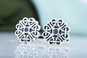 Unique Handmade Cufflinks with Cubic Zirconia Sterling Silver Jewelry - vikingworkshop