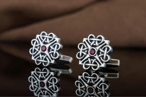 Unique Handmade Cufflinks with Cubic Zirconia Sterling Silver Jewelry - vikingworkshop