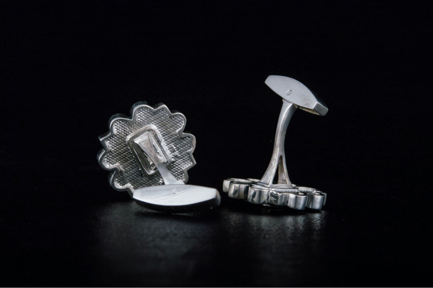 Unique Handmade Cufflinks with Cubic Zirconia Sterling Silver Jewelry - vikingworkshop