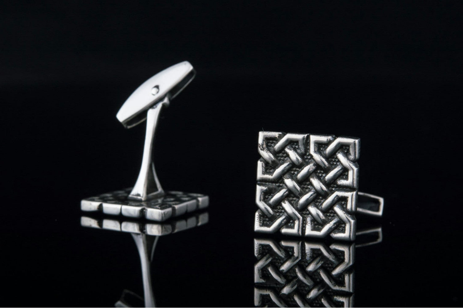 Unique Cufflinks with Ornament Sterling Silver Handmade Jewelry